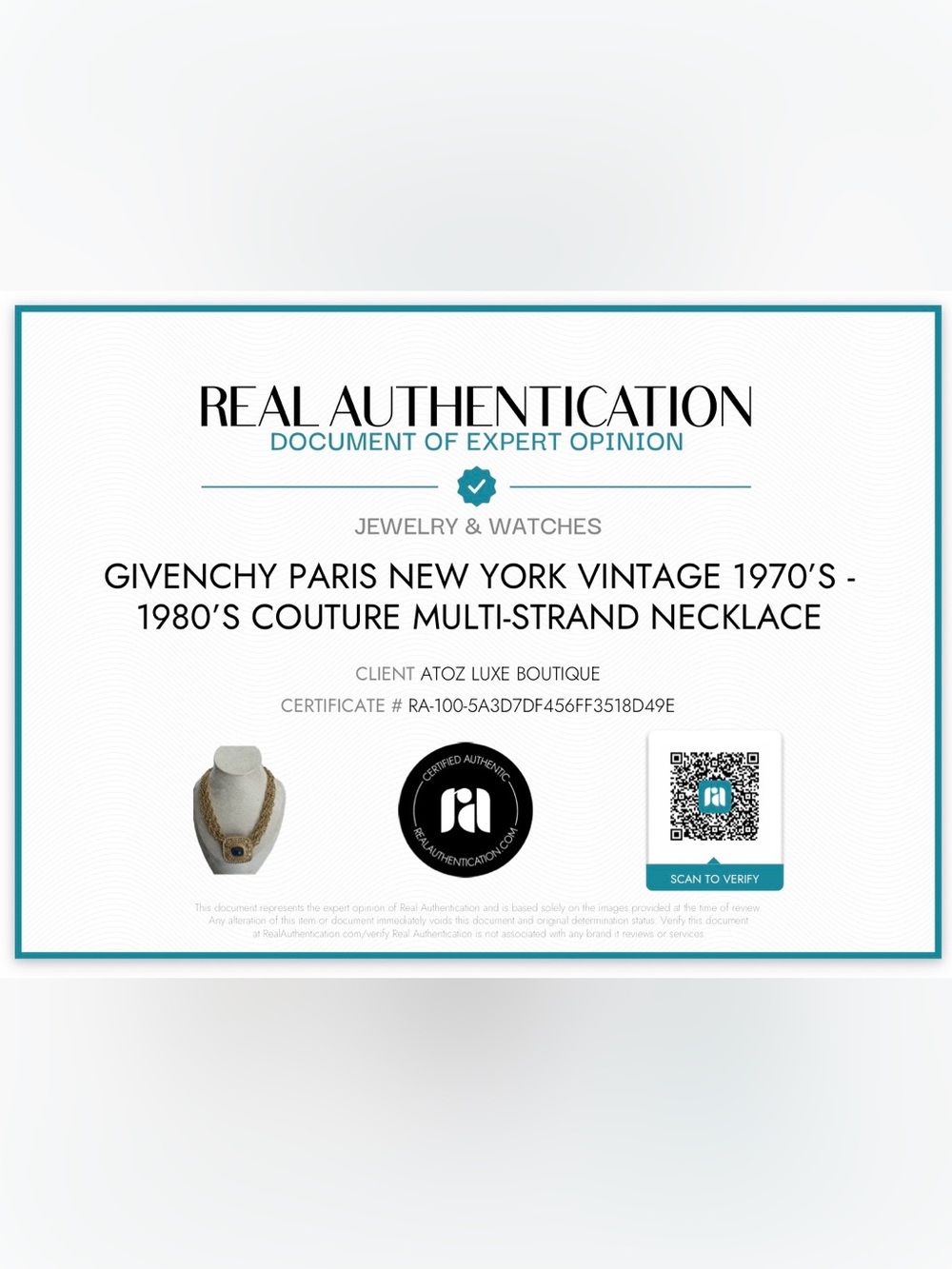 Givenchy Paris New York Vintage 1970’s - 1980’s Couture Necklace - Picture 5 of 10